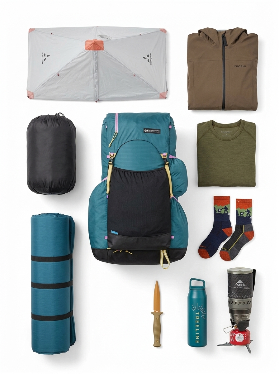 Three days, Cascades, late May. flat-lay